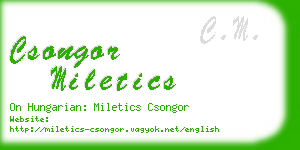 csongor miletics business card